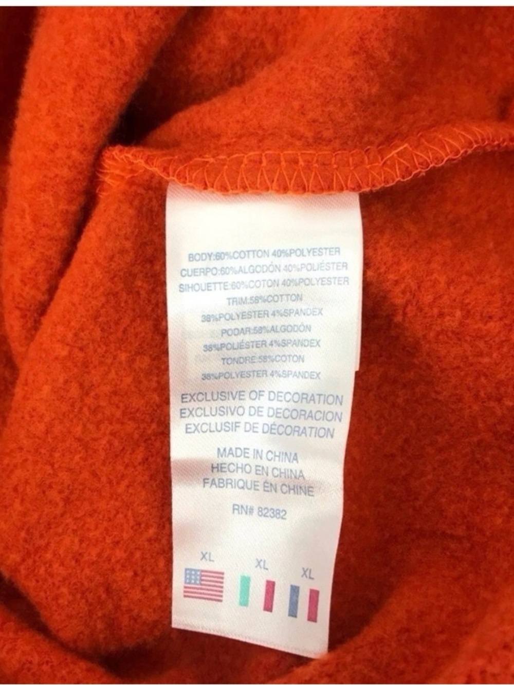 Champion Boys XL Ombre Hoodie Orange Red Fleece NWT - Picture 7 of 8